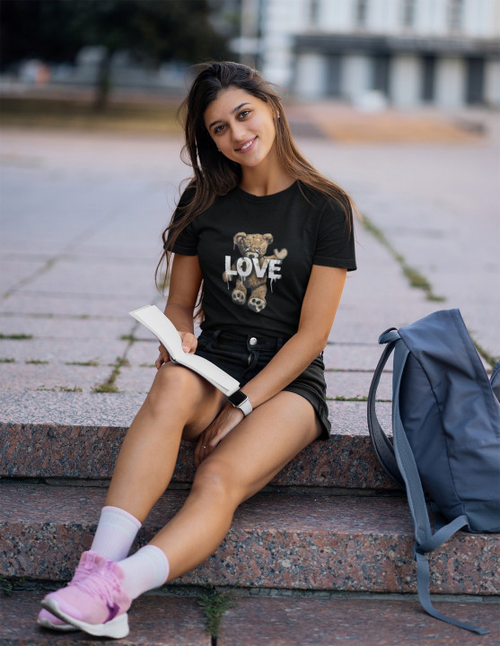 Koszulka damska Miś Teddy z napisem LOVE T-shirt damska — zdjęcie 6
