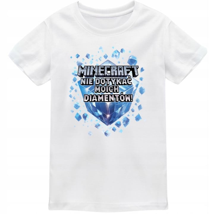 Koszulka dziecięca Minecraft Nie Dotykać Moich Diamentów blok gra