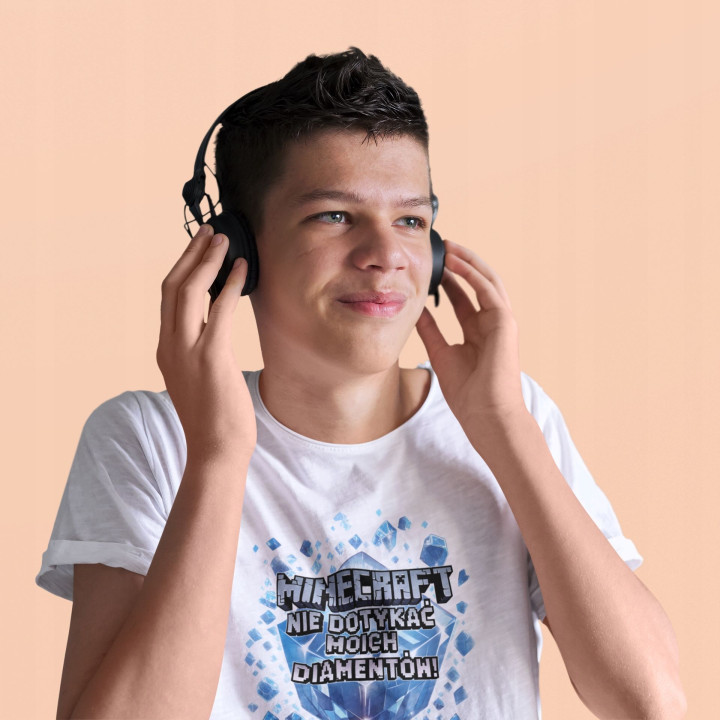 Koszulka dziecięca Minecraft Nie Dotykać Moich Diamentów blok gra — zdjęcie 5
