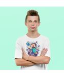 Koszulka dziecięca Minecraft Steve z diamentem prezent gra Wpisz Imię