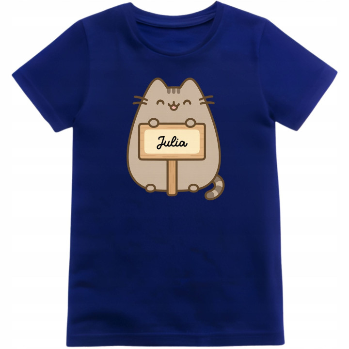 Koszulka dziecięca Pusheen personalizowana z własnym imieniem kotek