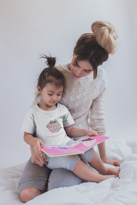 Koszulka dziecięca Pusheen weekend plans kotek flaming okulary lato — zdjęcie 3
