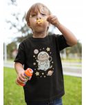 Koszulka dziecięca Pusheen astronauta kosmos gwiazdki pastelowa kotek