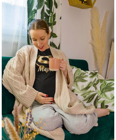 Koszulka damska na Dzień Matki Super Mama elegancka złoty symbol