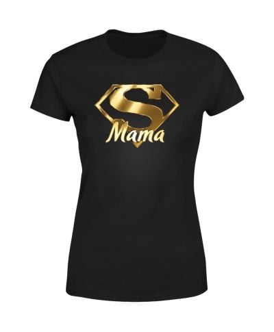 Koszulka damska na Dzień Matki Super Mama elegancka złoty symbol