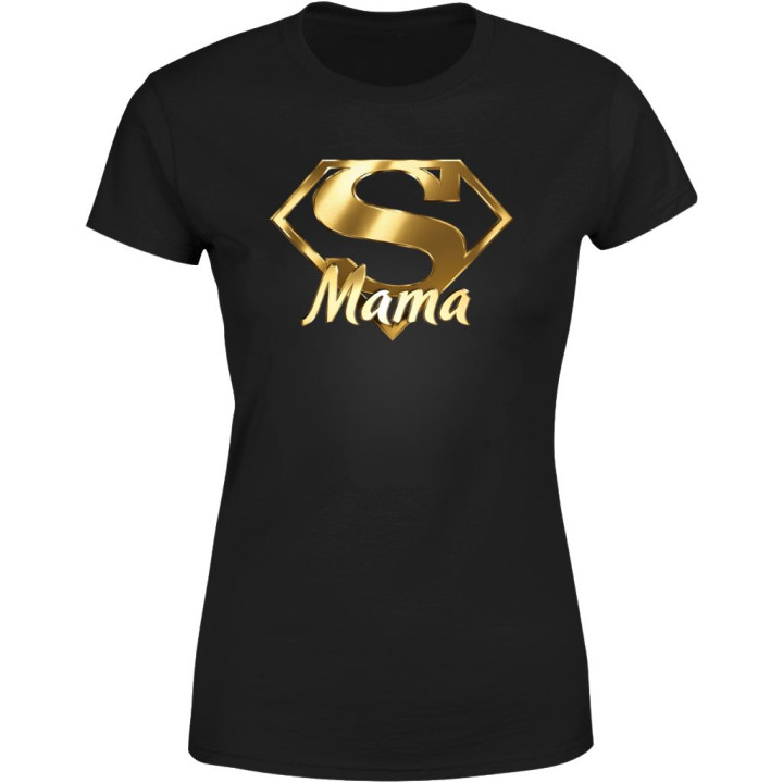 Koszulka damska na Dzień Matki Super Mama elegancka złoty symbol — zdjęcie 2