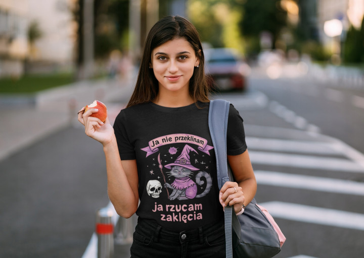 Koszulka damska Ja Nie Przeklinam Ja Rzucam Zaklęcia T-shirt damski — zdjęcie 4