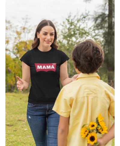 Koszulka damska MAMA - Śmieszny prezent dla Mamy na Dzień Matki