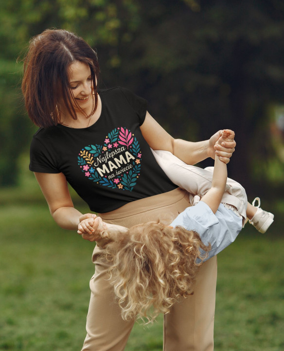 Koszulka damska NAJLEPSZA MAMA - Prezent z sercem na Dzień Matki — zdjęcie 4