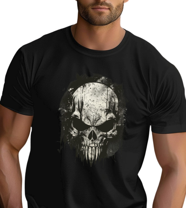 Koszulka męska z czaszką Punisher gotycka czaszka 3 metal T-shirt męski — zdjęcie 3
