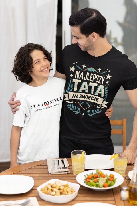 Koszulka męska Najlepszy Tata na Świecie prezent dla taty ojca T-shirt — zdjęcie 4