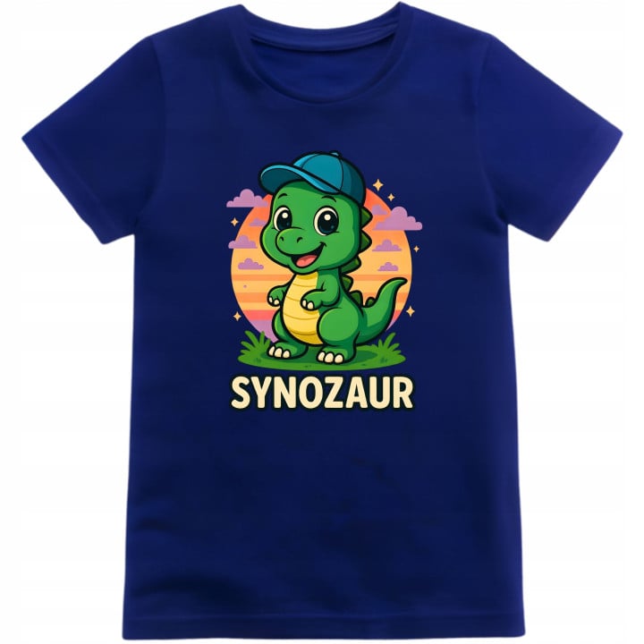 Koszulka dziecięca SYNOZAUR - Dinozaur z czapką dla małego fana