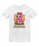 Koszulka dziecięca CÓRKOZAUR - Fioletowy Dinozaur z kokardką