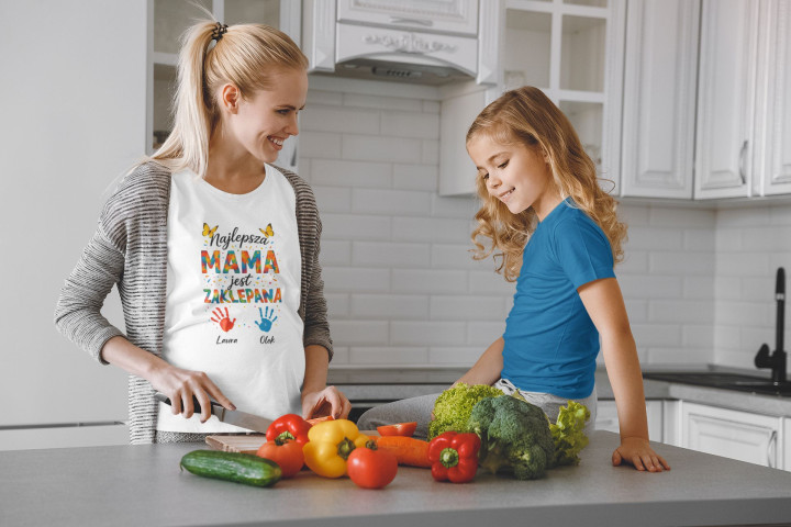 Koszulka damska Najlepsza Mama Zaklepana Dzień Mamy Matki z Imionami — zdjęcie 3