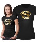 Koszulka damska na Dzień Matki Super Mama elegancka złoty symbol