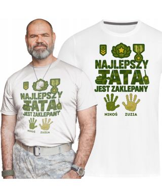 Koszulka męska Tata jest Zaklepany styl militarny Dzień Ojca Taty imiona
