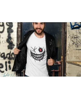 Koszulka męska z Mrocznym Uśmiechem i Czerwonym Okiem T-shirt męski