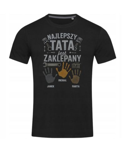 Koszulka męska Tata Fan Moto jest Zaklepany na Dzień Ojca Taty z Imionami