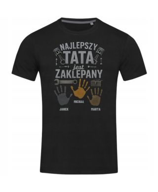 Koszulka męska Tata Fan Moto jest Zaklepany na Dzień Ojca Taty z Imionami