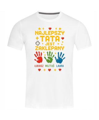 Koszulka męska Najlepszy Tata jest Zaklepany na Dzień Ojca Taty z Imionami