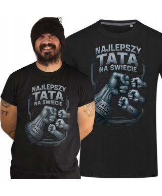 Koszulka męska Najlepszy Tata na Świecie pięści Dzień Ojca Taty z imionami
