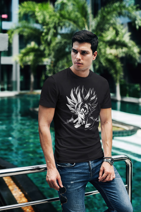 Koszulka męska Dragon Ball Z Goku Son Super Saiyan 2 T-shirt męski — zdjęcie 3