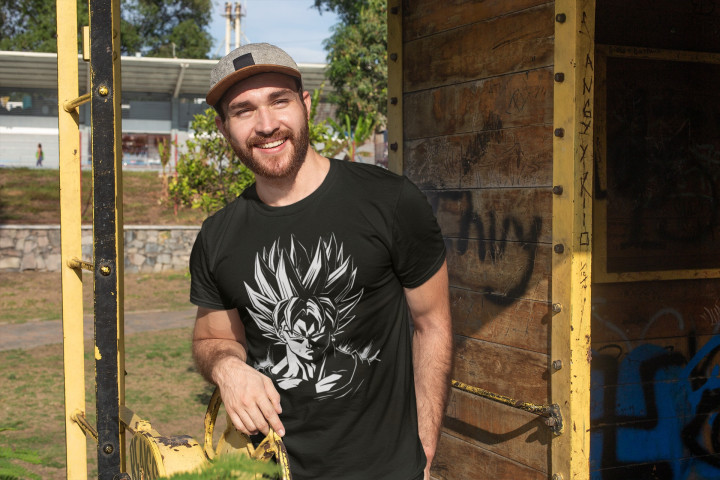Koszulka męska Dragon Ball Z Goku Son Super Saiyan 2 T-shirt męski — zdjęcie 4