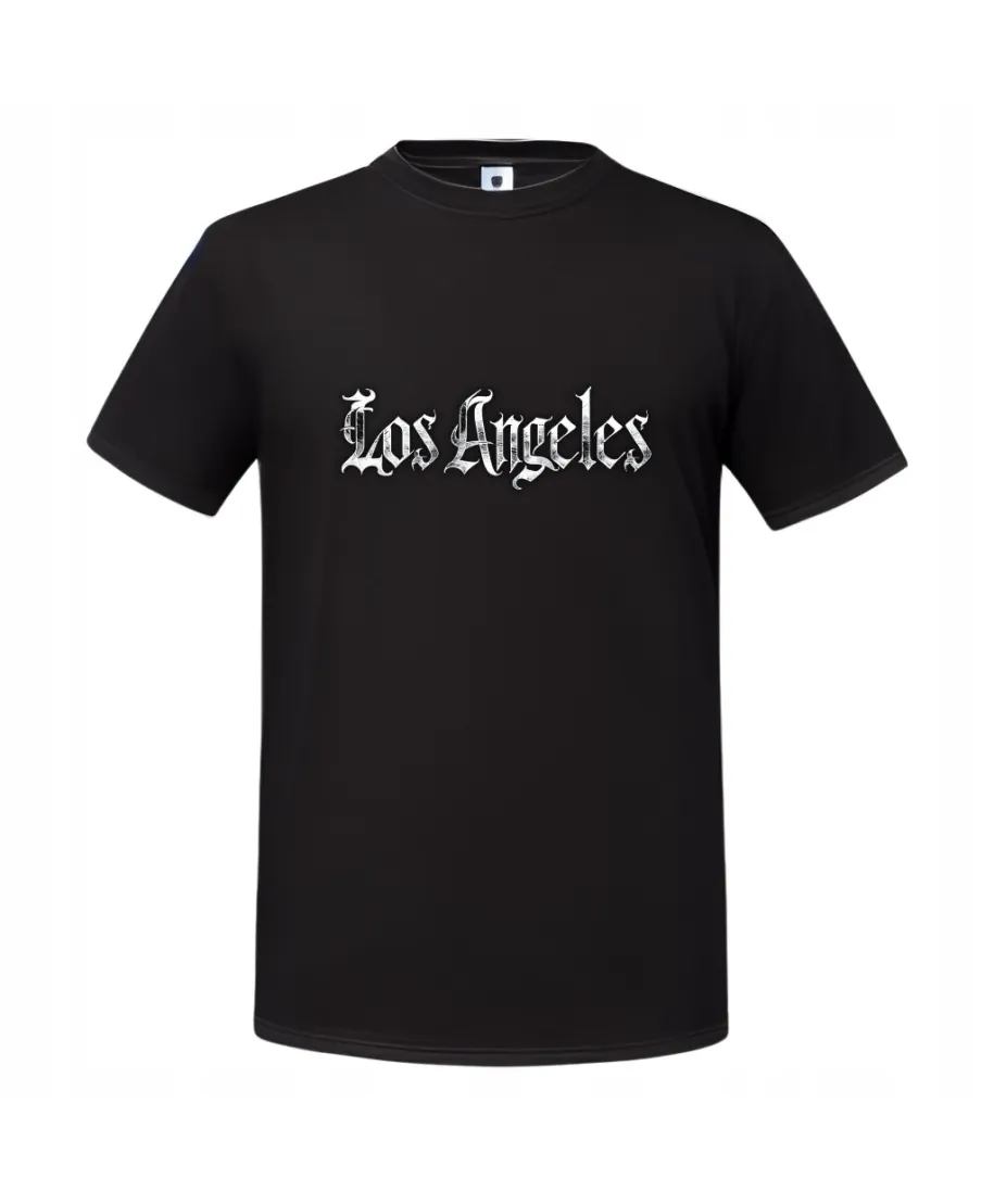 Koszulka męska z napisem Los Angeles w stylu gotyckim modna T-shirt męski Koszulka męska z napisem Los Angeles w stylu gotyckim modna T-shirt męski