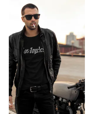 Koszulka męska z napisem Los Angeles w stylu gotyckim modna T-shirt męski