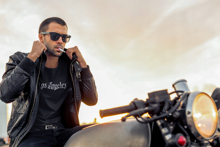 Koszulka męska z napisem Los Angeles w stylu gotyckim modna T-shirt męski — zdjęcie 4