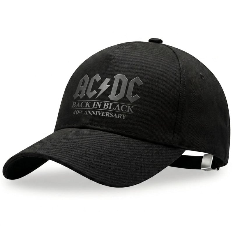 Czapka z daszkiem rockowy prezent dla fana muzyki AC/DC Back in Black (Kolor: Burgund)